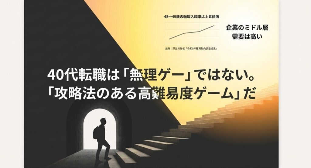40代・50代の転職入職率が上昇傾向にあることを示すデータと攻略のヒント