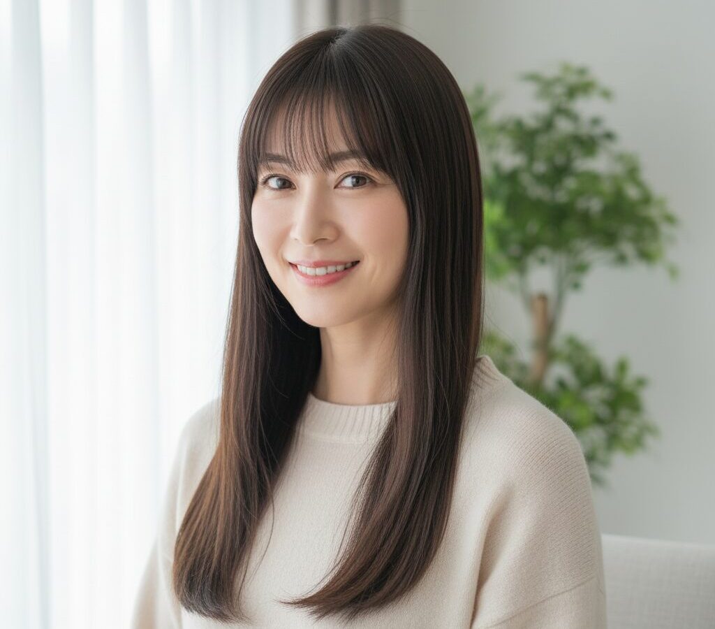 ポイント2：前髪で抜け感を演出