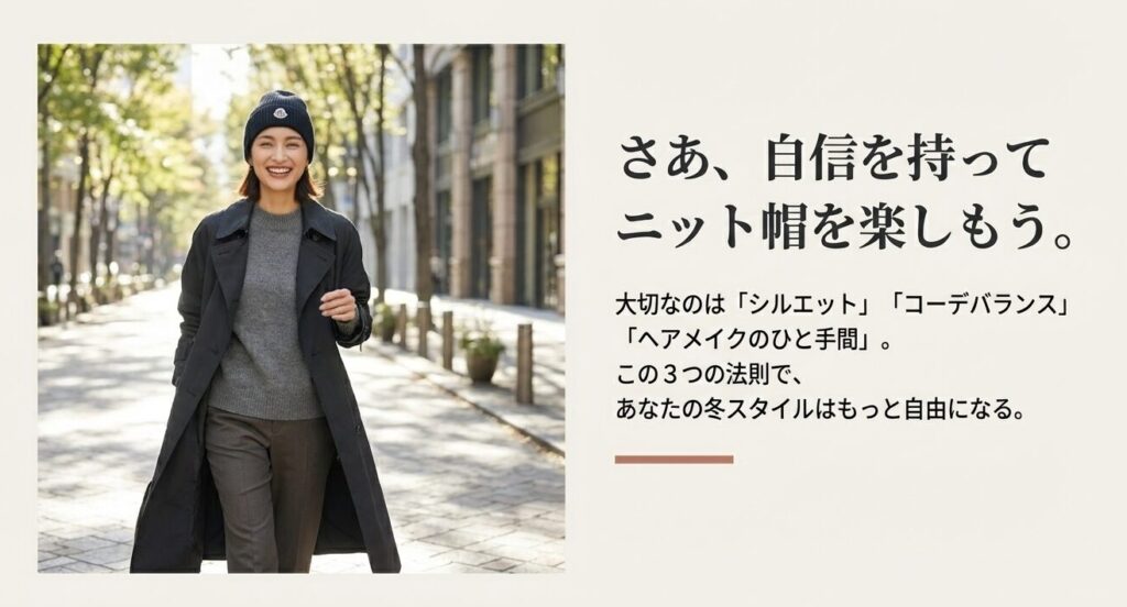 自信を持ってニット帽を楽しむための3つの法則まとめ