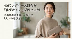 40代レディース財布が「恥ずかしい」原因と正解のスライド表紙