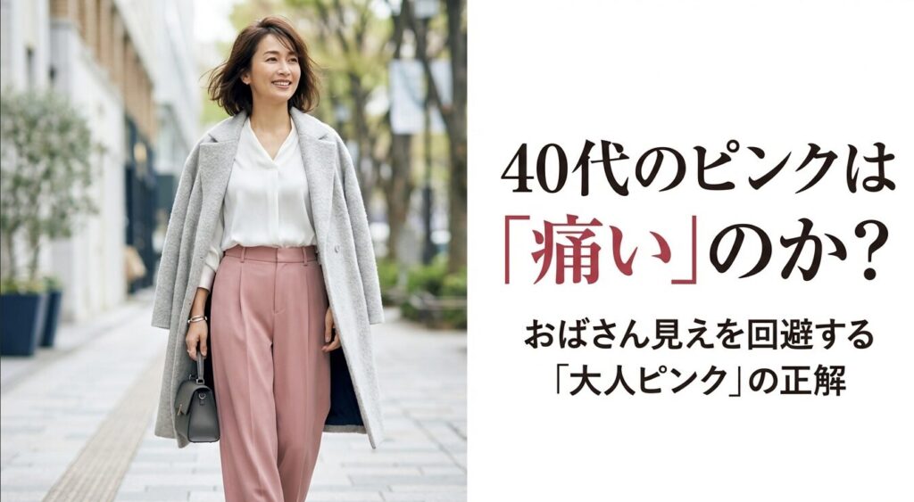 40代のピンクコーデは痛いのか？おばさん見えを回避する大人ピンクの正解についてのタイトルスライド