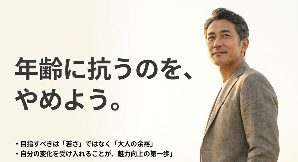 年齢に抗うのをやめて大人の余裕を目指す加齢への向き合い方