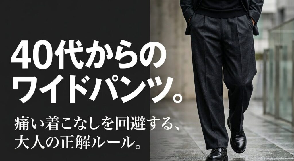 40代からのワイドパンツ。痛い着こなしを回避する、大人の正解ルール。